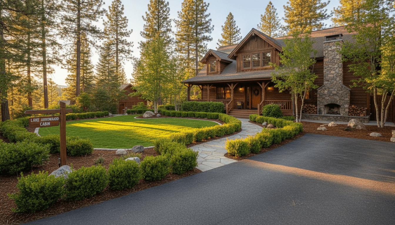Completed yard work transformation at Lake Arrowhead home